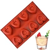 Herzförmige Form, 8 Mulden, Silikon-Kuchenform, Leckerli-Formen, für...