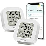 2Pack Vaikby Bluetooth Indoor Hygrometer Thermometer - Smart Digital...