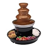 40W Chocolate Fondue Fountain, 3-Tier Party Fountain with Fruit Plate and 6...