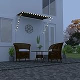 Homgoday Einziehbare Markise mit LED 250×150 cm Anthrazit Markise...