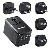 LENCENT Reiseadapter Weltweit, 30W Universal Reisestecker Adapter mit 3 USB...