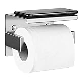 Aikzik Toilettenpapierhalter mit Ablage, Klopapierhalter zum Bohren,...