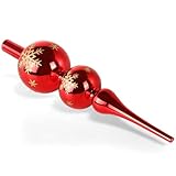 ZZOUFI Christbaumspitze Rot, Weihnachtsbaumspitze Glas, 31cm Große...