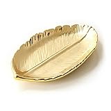 LEPENDOR Golden Leaf Shaped Kleine Keramik Schmuck Ring Dish Snack Dessert...