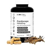 Cordyceps 14000mg. 180 vegane Kapseln für 3 Monate. Cordyceps mit 40%...