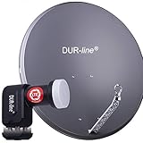 DUR-line 4 Teilnehmer Set - Qualitäts-Alu-Satelliten-Komplettanlage -...