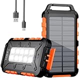 Solar Powerbank Outdoor 26800mAh, PD15W Tragbare Solar Ladegerät mit...