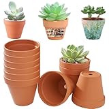 Kinfezlon 10 Stück 10X8CM Tontöpfe Klein, Kleine Tontöpfe zum Basteln,...