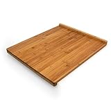 Relaxdays Tranchierbrett aus Bambus, HxBxT: ca. 2,5 x 38 x 45 cm, doppelter...