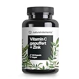 Vitamin C - 120 Kapseln - Hochdosiert mit 1000mg + 15mg Zink - Pflanzlich...