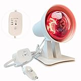 GUOMIS Infrarotlampe,Rotlichtlampe,Wärmelampe,150 Watt mit Zeitschaltuhr...