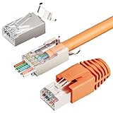 FGB 10Gbps RJ45 Stecker CAT 7 CAT 6A,10er Set Netzwerkstecker, Pass-Through...