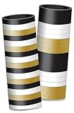 Folat 63761 Luftschlangen-BlackGold HNY-4 mm x 4 Meter-2 Stück-Silvester...