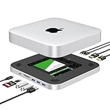 GEWOKLIY Mac Mini Dock, USB C Dockingstation mit Dual SSD Gehäuse, passend...