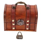MAGICLULU Antike Holztruhe mit Zahlenschloss Vintage Piratenschatzkiste...