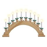 Schwibbogen aus Holz braun 10 Lichter Leuchtfarbe: weiß Leuchtbogen...