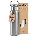Bambaw Edelstahl Trinkflasche 1 l | Isolierte Thermosflasche für Sport,...