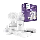 Philips AVENT Handmilchpumpe, Geschenkset – Einzelmilchpumpe, Babyflachen...
