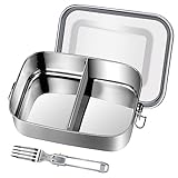 Gigmeta Brotdose Edelstahl, 1200ml Lunchbox Auslaufsicher mit...