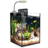 Craftsboys 5.5L Aquarium-Starter-Kits, Nano-Glas-Aquarium mit Filter,...