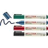 edding 21 Ecoline Permanentmarker Set - bunte Farben - 4 Stifte -...