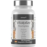 EXVital Vitalpilze Komplex- Hericium, Cordyceps, Reishi, Chaga, Shiitake &...