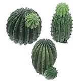 CONGARTENO Künstlicher Kaktus 3 Stück aus Harz mit Mikro...