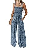 Dokotoo Jumpsuit Damen Sommer Blumenmuster Latzhose Casual Lose Overall...