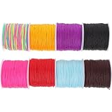 minkissy 8 Rollen Geflochtene Nylonschnur 0,8mm – Mehrfarbiges Strickgarn...