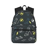 HAHAFU Graffiti-Skateboard-Rucksack für Damen und Herren, Schule, Reisen,...