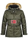 Geographical Norway Damen Winterjacke Bellaciao Parka Jacke Kapuze Webpelz...