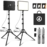 Video Licht Set, 2er-Pack 25 x 20 cm 15 W LED Studio Fotolicht, Dimmbares...