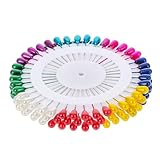 JJUNW 120 Stück Bunte Stecknadeln mit Kopf, 4 cm Nähnadeln Mehrfarbig...