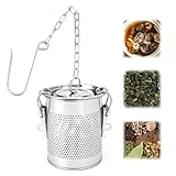 QWORK® Edelstahl Gewürzsieb, Vielseitiges Teefilter Sieb mit Tragekette...