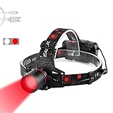WESLITE Stirnlampe Rotlicht, Stirnlampe Rot LED Wiederaufladbar, Jagd...