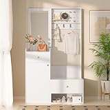 Kompaktgarderobe 105x180cm – Modernes Multifunktionales Eingangsregal mit...