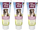 Tubi Dog Delikatess Leberwurst | 3er Pack | 3 x 75 g | Leckerli für Hunde...