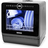 Duronic DW5 BK Tischgeschirrspüler, Mini Spülmaschine mit 6 Programmen,...
