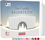 BRUBAKER 20er Pack Baumkerzen Wachs - Weihnachtskerzen Pyramidenkerzen...