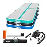KM KM Fit Turnmatte Aufblasbar Airtrack Gymnastikmatte 3M Tumbling Matte...