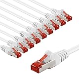 goobay 65988 CAT6 Netzwerkkabel im 10er Set/Patchkabel geschirmt S/FTP/CU...