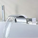 Badewannenarmatur Wasserfall Wannenbatterie 5 Loch Set Badewanne...