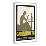 SDKAHKZO Gambarotta Amaro Liquori Wermut Vintage-Poster auf Leinwand,...