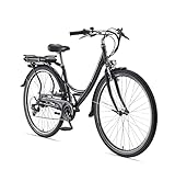 Teutoburg Senne Pedelec Citybike Elektrofahrrad schwarz, E-Bike 28 Zoll,...