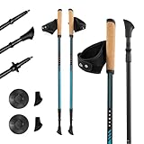 KADVA Nordic Walking Stöcke Luna Blau, verstellbare Größe 69-135 cm...