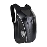 mjmoto Motorrad-Rucksack, wasserdicht, Kohlefaser, Hartschale,...