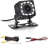 CAMECHO Rückfahrkamera mit 6M Auto Video RCA Verlängerungskabel 12 LED...