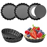 6 Stück Φ 10 cm Tartelette Förmchen, 10×2 cm Quicheform, Tarteform mit...