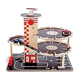 Parkhaus Spielset aus Holz von Hape | Autogarage auf drei Ebenen mit Autos...