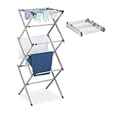 Relaxdays Wäscheständer, klappbar, ausziehbar, 11 Stangen, 6 Ebenen,...